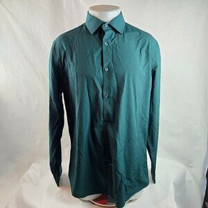 Tom Baine Shirt Mens XL Green Button Up Slim Fit Performance Stretch Christmas